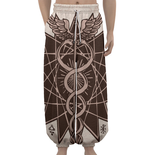 Caduceus Symbol Print Lantern Pants