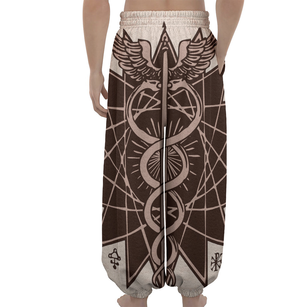 Caduceus Symbol Print Lantern Pants