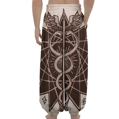 Caduceus Symbol Print Lantern Pants