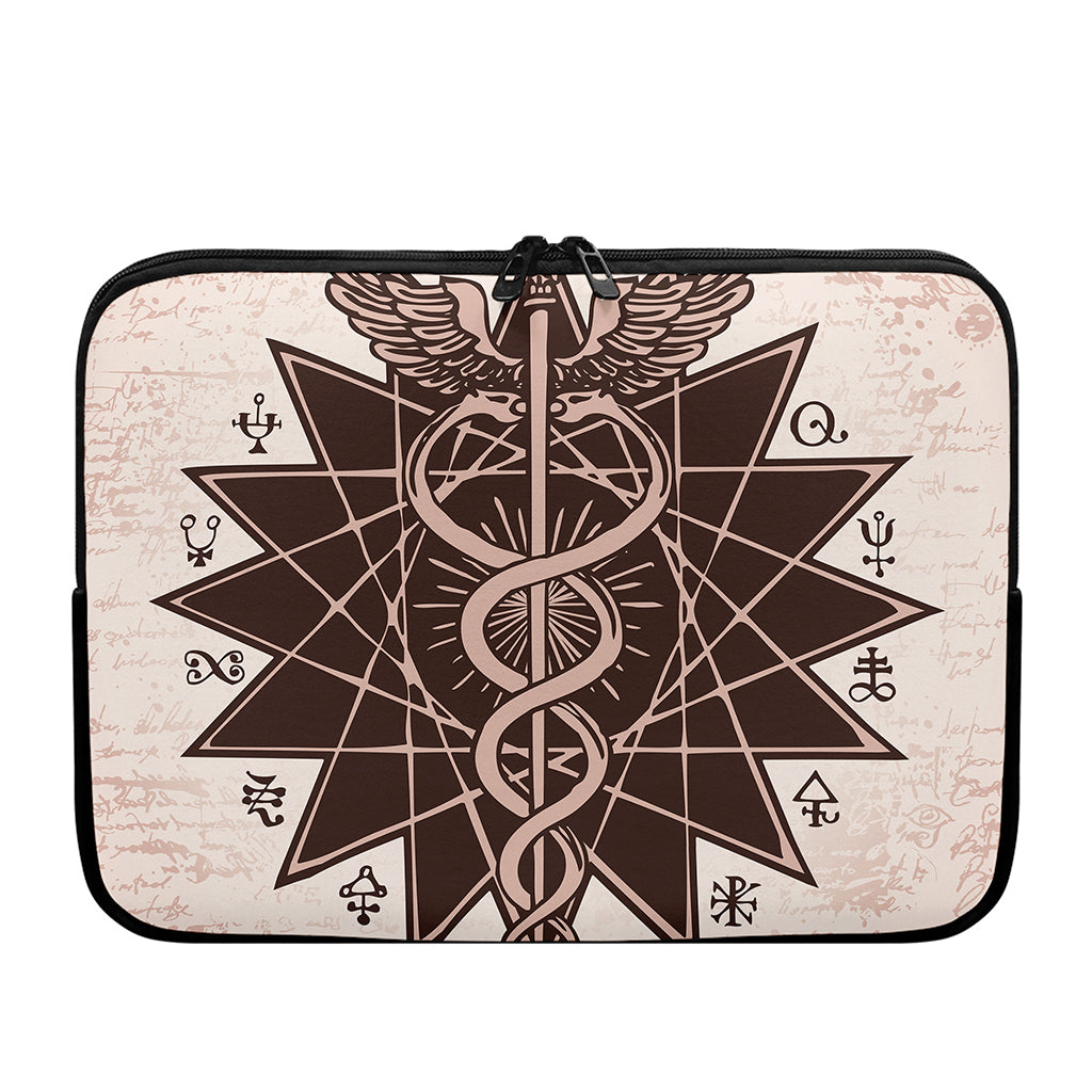 Caduceus Symbol Print Laptop Sleeve