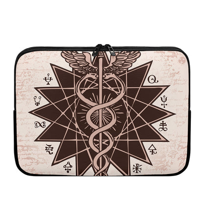 Caduceus Symbol Print Laptop Sleeve