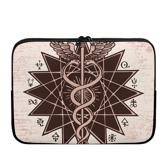 Caduceus Symbol Print Laptop Sleeve