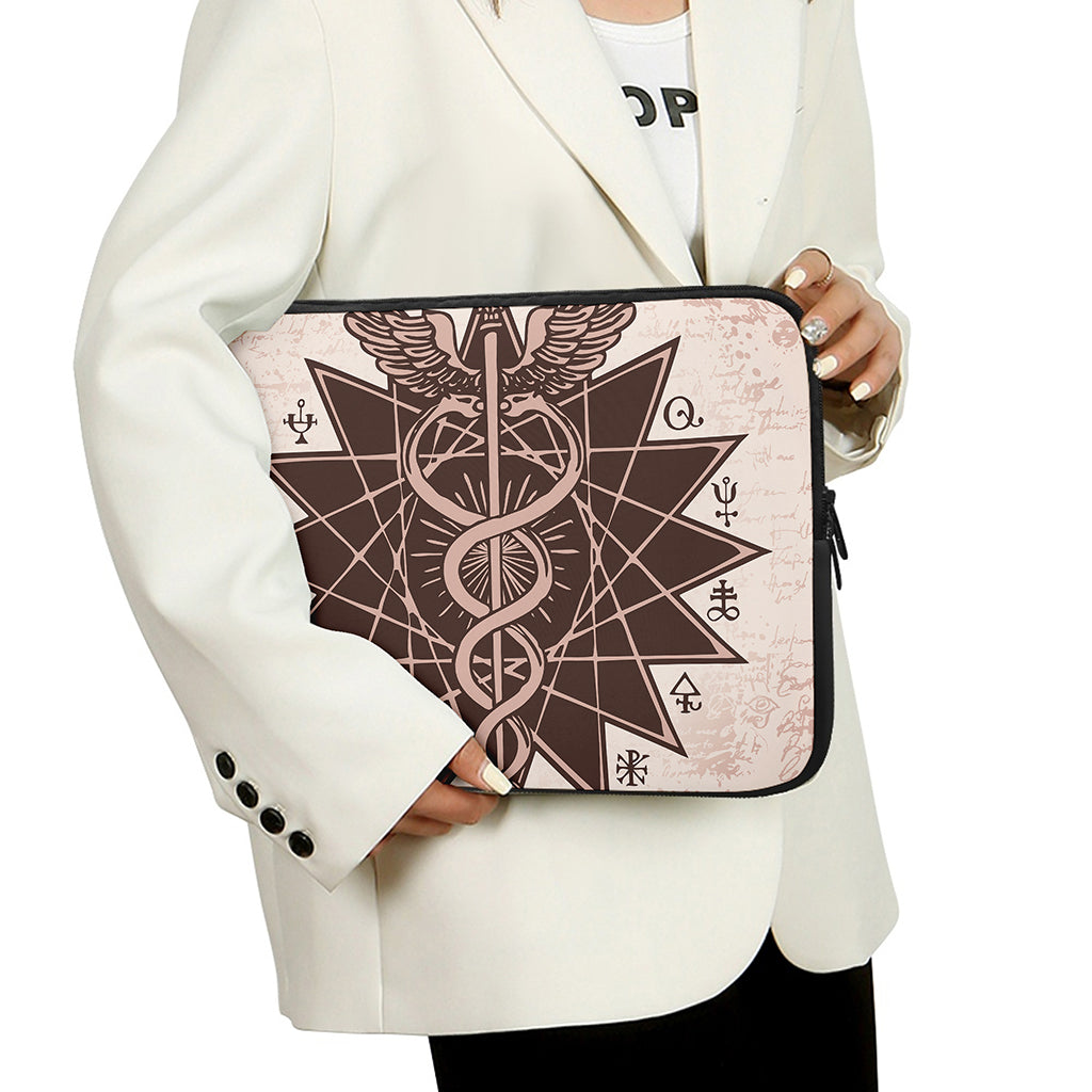 Caduceus Symbol Print Laptop Sleeve