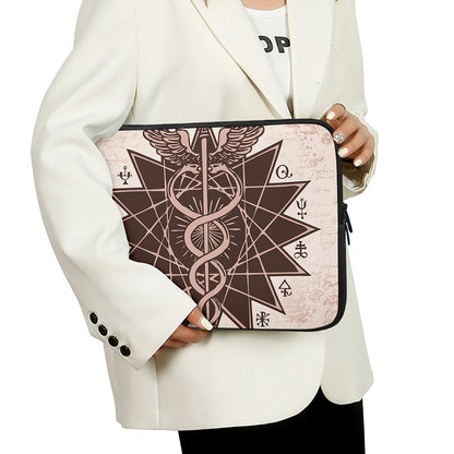 Caduceus Symbol Print Laptop Sleeve