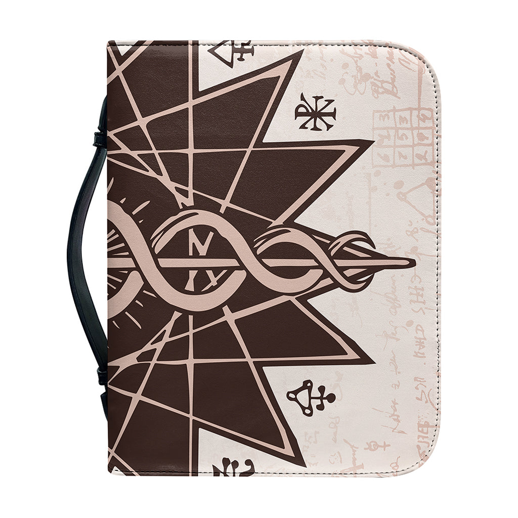 Caduceus Symbol Print Leather Bible Cover