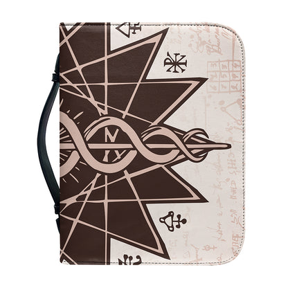 Caduceus Symbol Print Leather Bible Cover