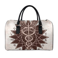 Caduceus Symbol Print Leather Duffel Bag