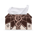 Caduceus Symbol Print Leather Tissue Box Cover