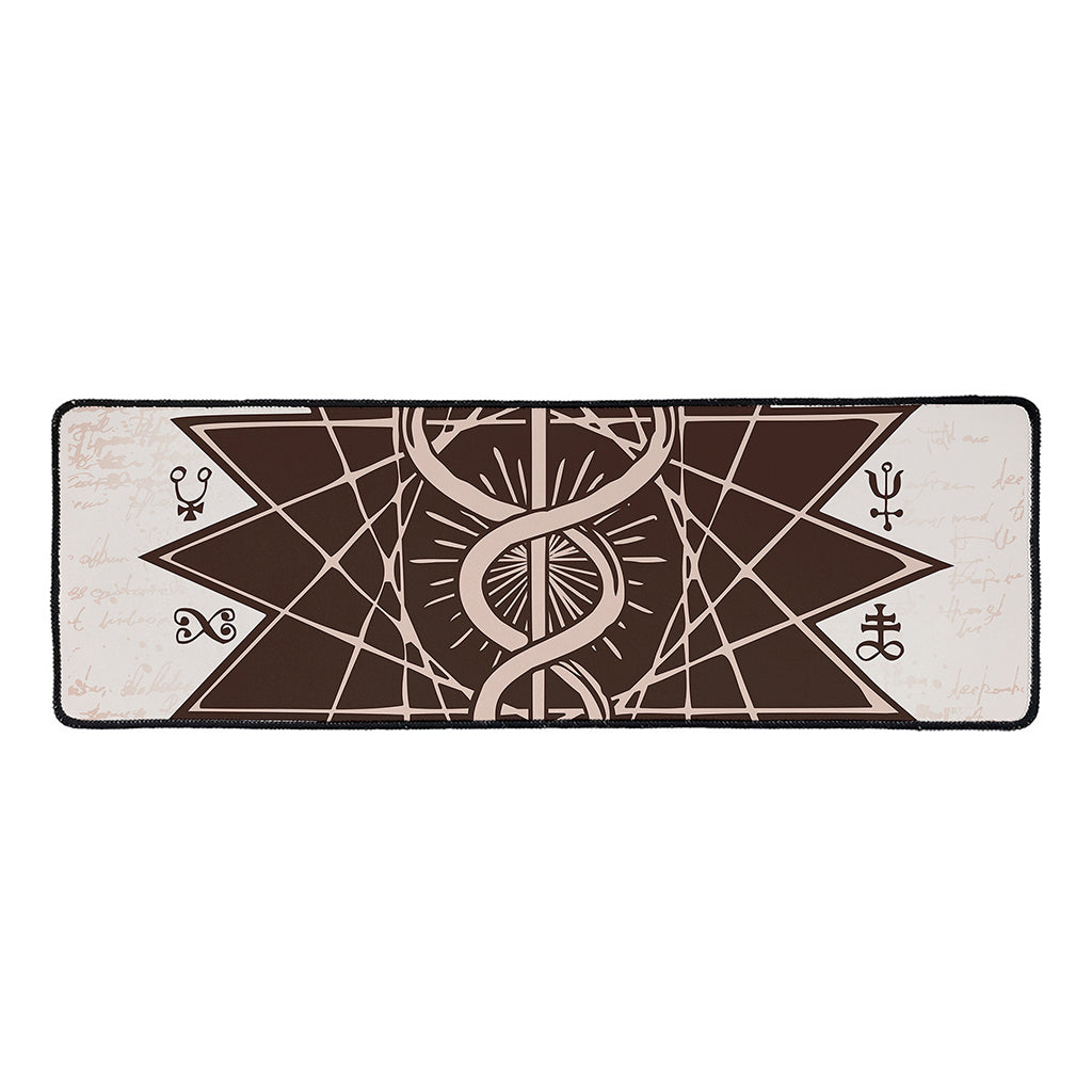 Caduceus Symbol Print Long Kitchen Mat