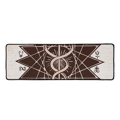 Caduceus Symbol Print Long Kitchen Mat