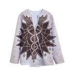 Caduceus Symbol Print Long Sleeve Short Coat