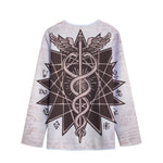Caduceus Symbol Print Long Sleeve Short Coat