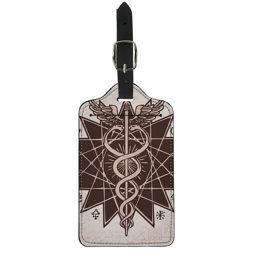 Caduceus Symbol Print Luggage Tag