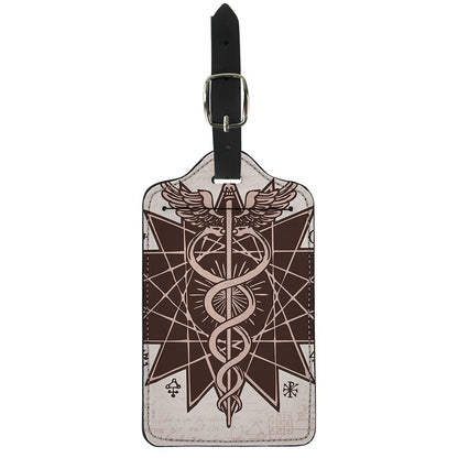 Caduceus Symbol Print Luggage Tag