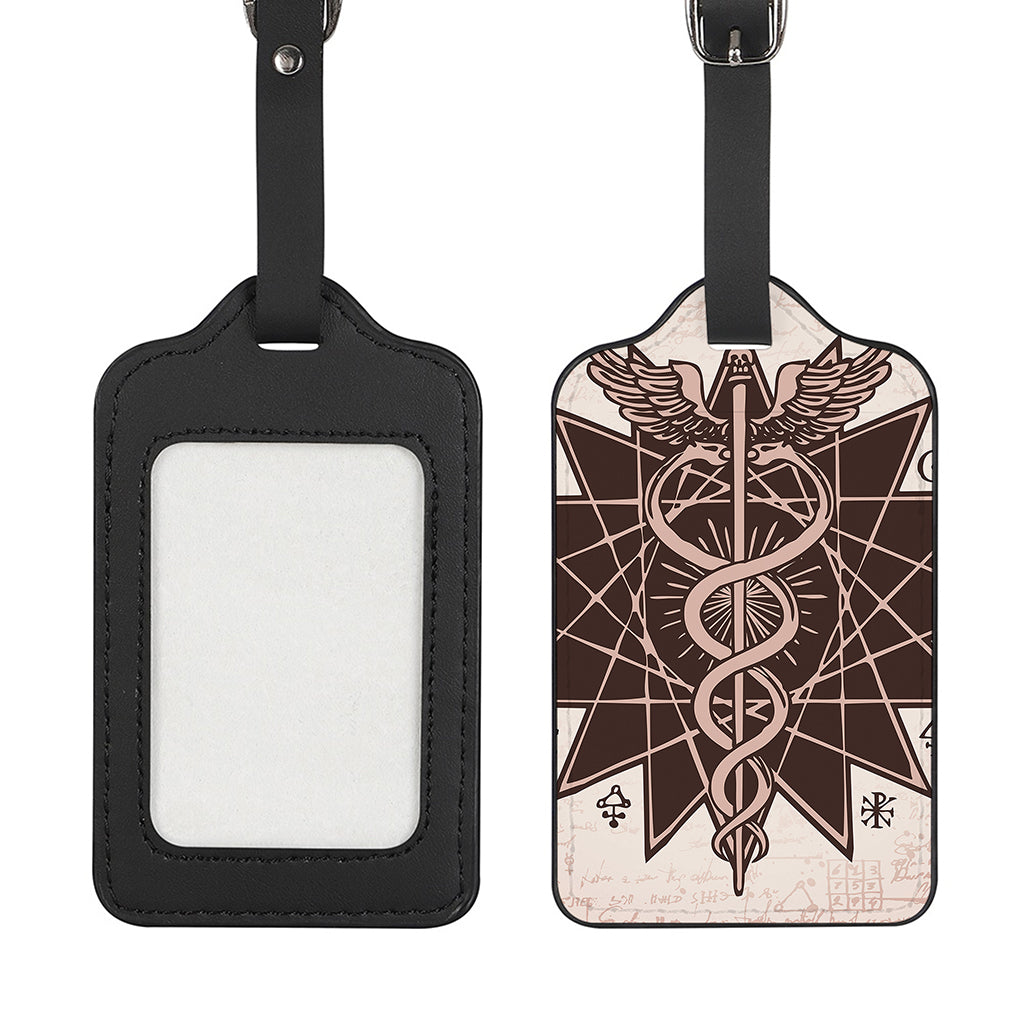 Caduceus Symbol Print Luggage Tag
