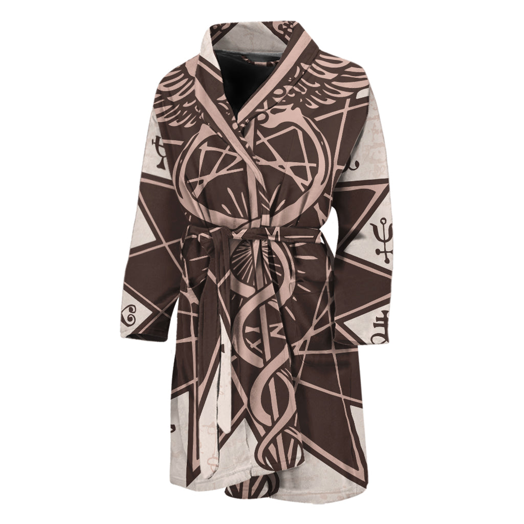 Caduceus Symbol Print Men's Bathrobe