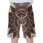 Caduceus Symbol Print Men's Beach Shorts