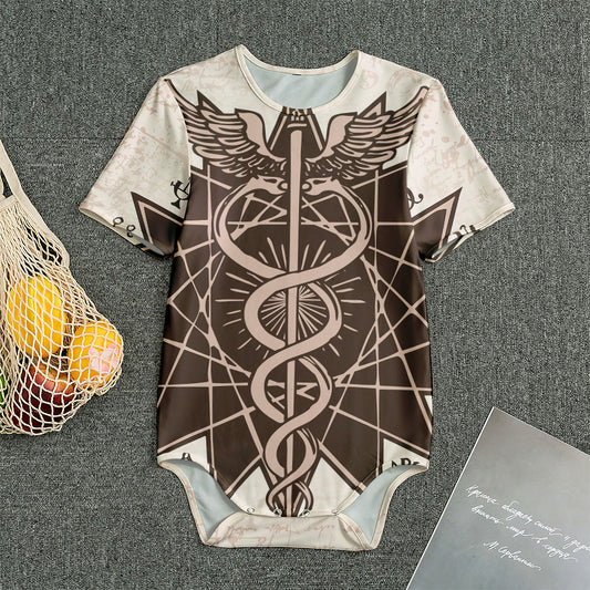 Caduceus Symbol Print Men's Bodysuit