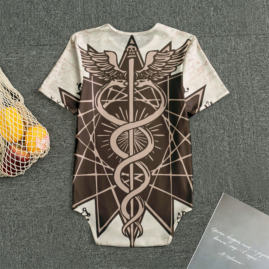 Caduceus Symbol Print Men's Bodysuit