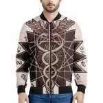 Caduceus Symbol Print Men's Bomber Jacket