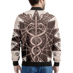 Caduceus Symbol Print Men's Bomber Jacket