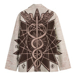 Caduceus Symbol Print Men's Cotton Blazer