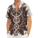 Caduceus Symbol Print Men's Deep V-Neck Shirt