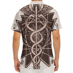 Caduceus Symbol Print Men's Deep V-Neck Shirt