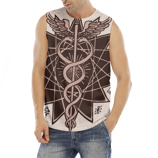 Caduceus Symbol Print Men's Fitness Tank Top