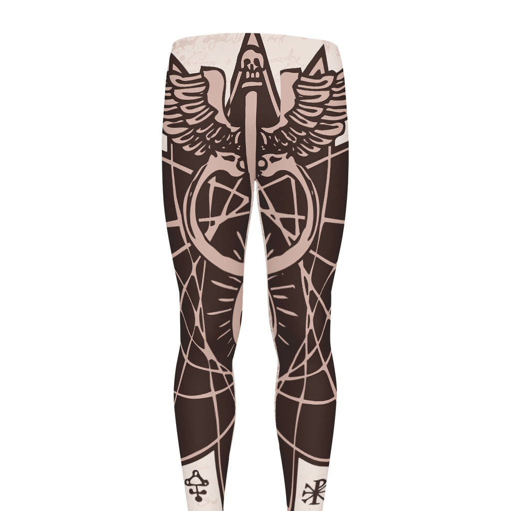 Caduceus Symbol Print Men's leggings