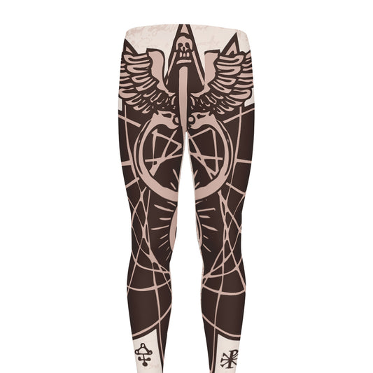 Caduceus Symbol Print Men's leggings
