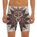 Caduceus Symbol Print Men's Long Boxer Briefs
