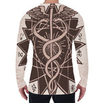 Caduceus Symbol Print Men's Long Sleeve T-Shirt