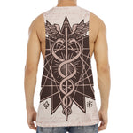 Caduceus Symbol Print Men's Muscle Tank Top