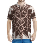 Caduceus Symbol Print Men's Polo Shirt