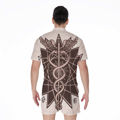 Caduceus Symbol Print Men's Rompers
