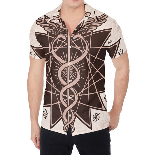 Caduceus Symbol Print Men's Shirt