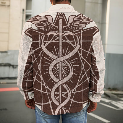 Caduceus Symbol Print Men's Shirt Jacket
