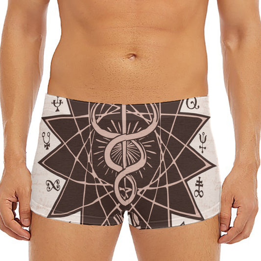 Caduceus Symbol Print Men's Short Boxer Briefs