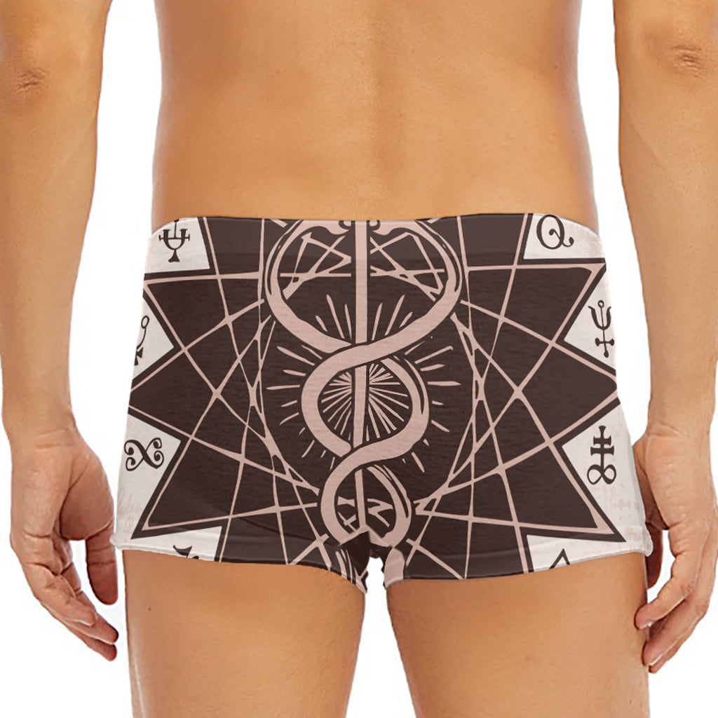 Caduceus Symbol Print Men's Short Boxer Briefs