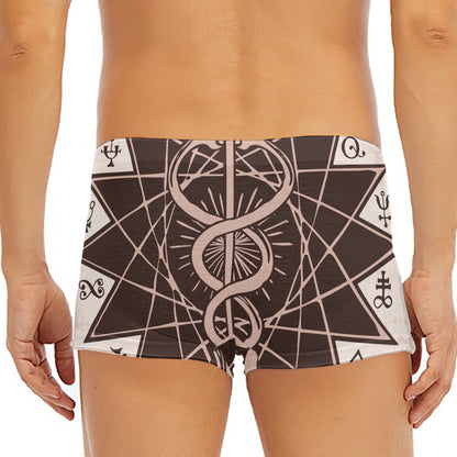 Caduceus Symbol Print Men's Short Boxer Briefs