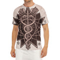 Caduceus Symbol Print Men's Short Sleeve Rash Guard