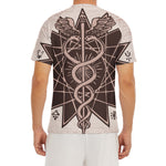 Caduceus Symbol Print Men's Short Sleeve Rash Guard