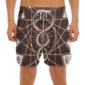 Caduceus Symbol Print Men's Split Running Shorts