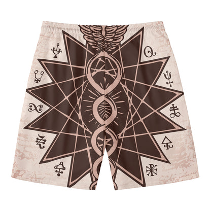 Caduceus Symbol Print Men's Swim Trunks