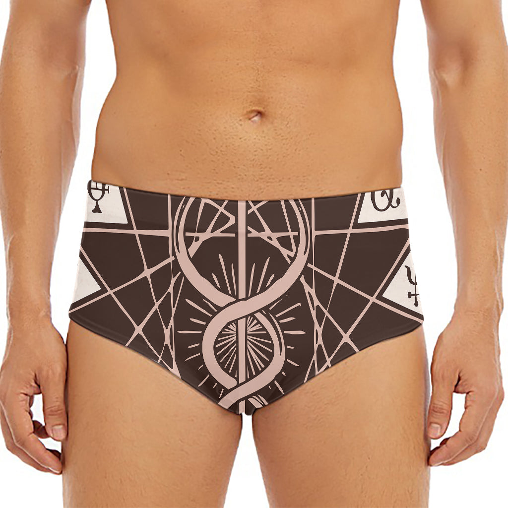 Caduceus Symbol Print Men's Triangle Swim Briefs