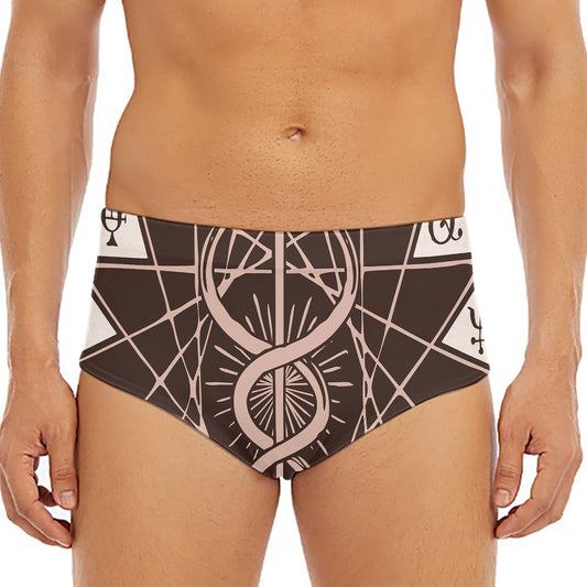 Caduceus Symbol Print Men's Triangle Swim Briefs