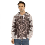 Caduceus Symbol Print Men's Velvet Pullover Hoodie