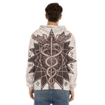 Caduceus Symbol Print Men's Velvet Pullover Hoodie