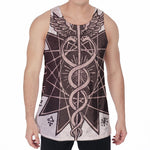 Caduceus Symbol Print Men's Velvet Tank Top